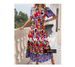 Spring Summer Women Casual Vacation Printed Midi Dress Beach Holiday Outfit_ecoleips.com