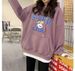 letter Print Hooded Oversized American Street Style Sweatshirt For Women, Autumn And Winter, Fleece-lined,_ecoleips.com