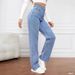 Women's Straight Leg Loose Fitting Jeans Casual Fashionable Versatile Denim Clothing by Manufacturers_ecoleips.com