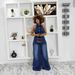 Summer Halter Neck Denim Jumpsuit For Women Backless Single Breasted Lapel Trousers_ecoleips.com