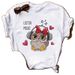 European And American Cross-border Foreign Trade Wholesale Clothing Cute Cartoon Owl Round Neck Plus Size Short-sleeve_ecoleips.com