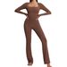 Women's Clothing Long Sleeved Bodysuit High Elasticity Breathable Dance Fitness Yoga Wear Sports Flared Suit_ecoleips.com