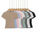 25 Summer New Female Spice Girls Solid Color Round Neck Slim-fitting Short Bottoming Shirt Basic Short-sleeved T-shirt_ecoleips.com