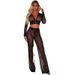 N331 Women's New Long Sleeve Hooded Mesh See-through Two-piece Set_ecoleips.com