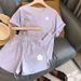 Women's Clothing Loose Short Sleeved T Shirt Casual Shorts Sports Fashion Print Casual Two Piece Set_ecoleips.com