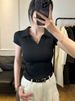 Cotton Summer Sexy Women's T Shirt Skinny Slim Basic Solid Crop Top Short Sleeve Polo TShirtCasual Top Tee For Women_ecoleips.com