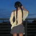 French-style Irregular Shawl Base Shirt For Women, 2026 Spring New Fashion Loose Sheer Knitted Top Wholesale_ecoleips.com