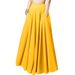 Women's A-Line Pleated Skirt – Stretchy Waistband & Flowy Mid-Length Design | Versatile Solid Colors For Casual & Office Wear_ecoleips.com