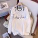 Plus Size Women's 2-Piece Outfit – Oversized Cropped Hoodie & Halter Top Set (Grey/White, Up To 4XL)_ecoleips.com
