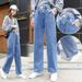 Women's Wide-Leg Jeans, New Spring Autumn Style, Elastic Waist, Loose Fit, Casual Straight Pants For And Junior High_ecoleips.com
