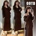 Autumn New Korean Fashion Maternity Dress With Strap + Sun Protection Top Two-Piece Set For Pregnant Women_ecoleips.com