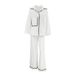White Cotton Linen Sleeve Long Pants Comfortable Loose Pajamas Two-Piece Set European And American Autumn New Home_ecoleips.com