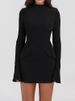 Autumn Office Lady Mini Dress Women Streetwear Long Sleeves Solid Sexy Bodycon Black Dress Casual Clubwear Elegant Party Dresses_ecoleips.com
