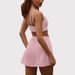 Women's Fitness High Elastic Brushed Sports Bra Skirt Set Halter Neck Shockproof Padded Tennis Yoga Outfit_ecoleips.com