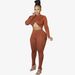 "Women's Long Sleeve Crop Top & Slim Fit Pants Two-Piece Set – Elegant Pleated Ruffles Outfit"_ecoleips.com