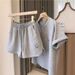 Women's Casual Smiley Print Short Sleeve T-Shirt & Shorts Set - Loose Fit Korean Style Summer Outfit_ecoleips.com