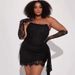 Black Lace Corset Bodycon Dress For Women - Sexy Sleeveless High Waist Mini Dress With Mesh Insert, Plus Size Available_ecoleips.com