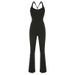 Women's Clothing Hot Girl Street Fashion Slim Solid Color Flared Pants Sexy Suspenders Jumpsuit Trousers_ecoleips.com