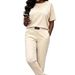 Women's Solid Color T-Shirt And Elastic Waist Pants Two Piece Set Simple Label Spring Summer Casual Comfortable Clothing_ecoleips.com