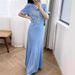 Women's Clothing Early Spring French Elegant Flared Skirt Round Neck Slim Long Knitted Dress_ecoleips.com