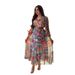 Women's Clothing Sexy Chiffon Printed Large Swing Belt Ball Party Evening Dress_ecoleips.com