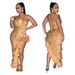 hot-selling new sexy tube top high slit sequined solid color dress_ecoleips.com