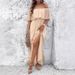 European And American 2025 Summer New Vacation Style Sexy Off-Shoulder Solid Color Dress Cross-Border_ecoleips.com