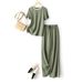 Women's Clothing Breathable Casual Sports Sweater Suit For Women Summer New Slim Fit Short Sleeve Two Piece Suit_ecoleips.com
