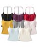 2025 Summer New Hot Girl Short Backless Halter Slim Fit Removable Chest Pad Camisole Wholesale For Women_ecoleips.com