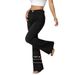 Women's High Waist Stretch Flared Jeans Bootcut Cotton Blend Comfortable Casual Office Wear Black Pants_ecoleips.com