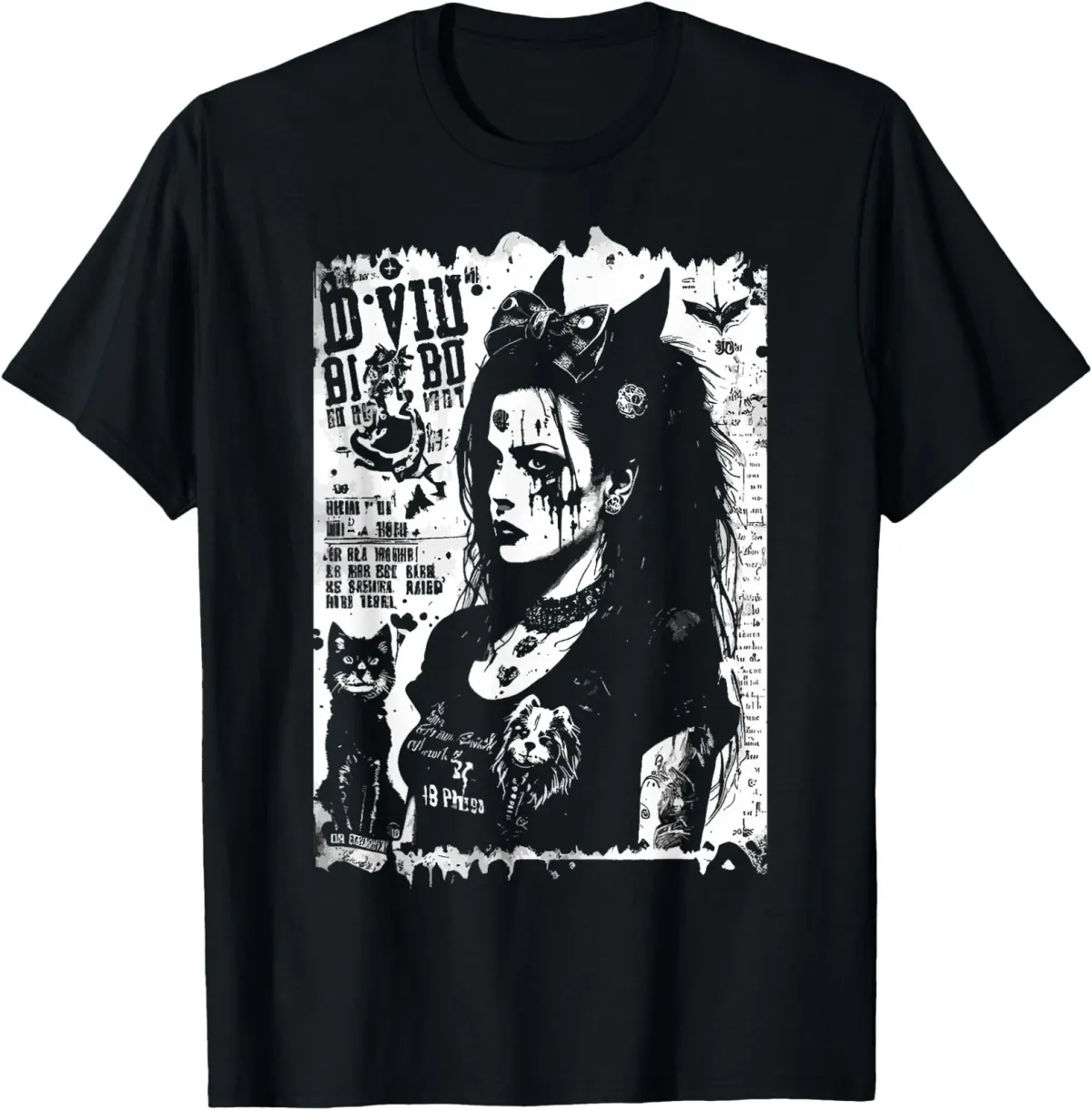 Women's T-Shirts 80's Punk Trad Goth Photocopy Fanzine Flyer Art Version 3 T-Shirt_ecoleips.com