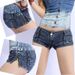 2025s New Ripped Side Slit Denim Mini Shorts Korean And Japanese Street Style Trendy Ultra Low Waist Retro Color Hot Pants For_ecoleips.com