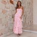 Cross-Border Independent Station New Spring Summer Floral Dress Vacation Party Backless Sexy Sweet Gown For Women_ecoleips.com