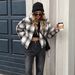 Women's INS Loose Versatile Plaid Short Cotton-padded Jacket_ecoleips.com