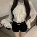 Sexy Purely Alluring Long-Sleeve Shirt Heavy Diamond Embellishments For Women, 2026 Spring And Autumn, Elegant Design_ecoleips.com
