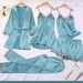 Women's Clothing Silk Pajamas, Sexy Lingerie Five Piece Set, Suspenders, Sexy Ladies' Home Clothes_ecoleips.com