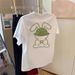 Women's European Style Oversized T-Shirt Short Sleeve Minimalist Print Casual Fashion Top for Daily Wear_ecoleips.com