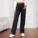 Women's Clothing High Waist Washed Women's Jeans Long Straight Pants_ecoleips.com