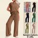 Women's Casual Pants Set Three Quarter Sleeve Loose Slim Long Trousers Style Spring Summer New_ecoleips.com