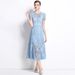Ivory White Lace Dress With Diamond Bow & Rose Embroidery - Elegant Slim Fit (High Grade Formal Gown)_ecoleips.com
