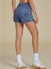 K Women's Denim High Waisted Fashionable Casual Stretch Denim Skirt Paired With Shorts Asymmetrical Wrap Around The Body_ecoleips.com