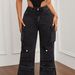 Women's Clothing Retro Fashion Trend Versatile Multi Pocket Workwear Denim Trousers_ecoleips.com