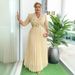 Elegant V-Neck Evening Dress With Rhinestones Plus Size A-Line Maxi Dress For Wedding/Banquet/ Wrinkle-Resistant Polyester_ecoleips.com