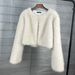 K Imitation Fur Jacket Solid Color Women's Short Jacket_ecoleips.com