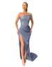 Women's Clothing Green Sequin Fairy Long Sleeveless Fashion One Piece Temperament Mid Length Evening Dress_ecoleips.com