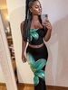 2025 European And American Cross-Border Popular Casual Style Fashion Floral Print Sexy Slim Tube Top Women's Long Dress_ecoleips.com