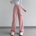 Unisex Wide-Leg Cargo Pants – Fleece-Lined Winter Workout Joggers With Utility Pockets (High Waist, Relaxed Fit, 14 Colors)_ecoleips.com
