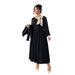 Women's Plus Size Black Dress – Elegant Bow Detail Retro Wrap Dress For Autumn Winter_ecoleips.com