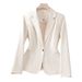 Elegant Petite Women's Blazer Slim Fit Short Jacket Notched Lapel Stretch Polyester Office Casual Wear_ecoleips.com