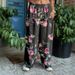 Suitable For All Seasons 2025 Wide-Leg Pants Loose Casual Pocket Red Rose Print Women's Fashion_ecoleips.com